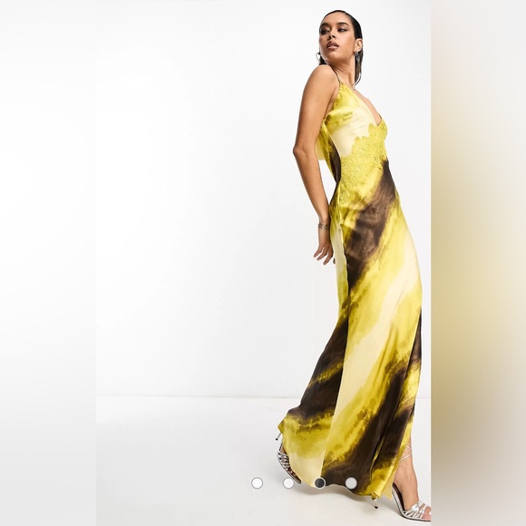 ASOS DESIGN SATIN DESIGN COWL BACK CAMI MAXI DRESS - Picture 2 of 4